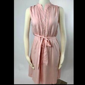 Pink loft tie waist sundress 0 dress